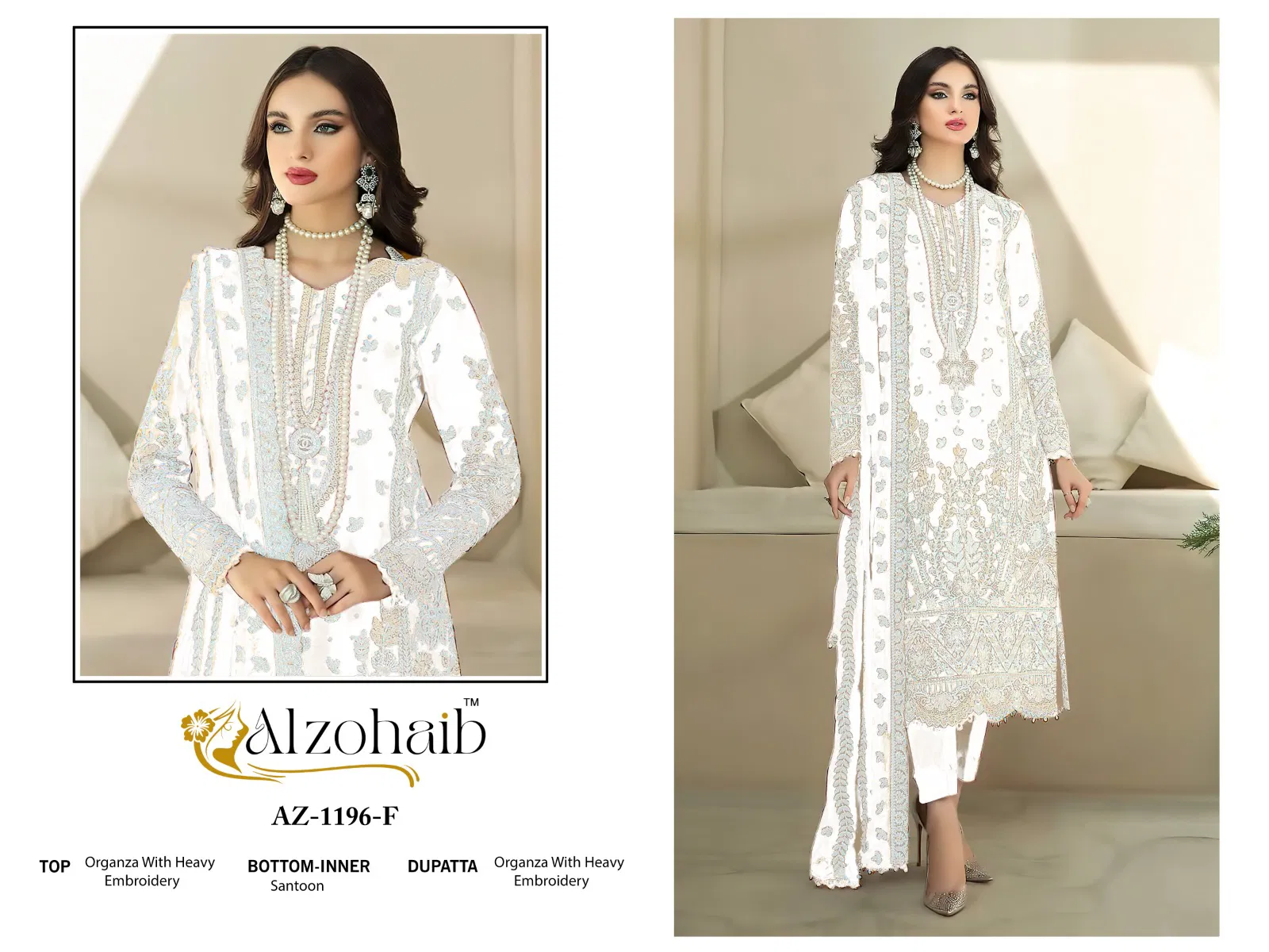 Safa Vol 1 By Alzohaib Organza Pakistani Wholesale Salwar Suits In India
